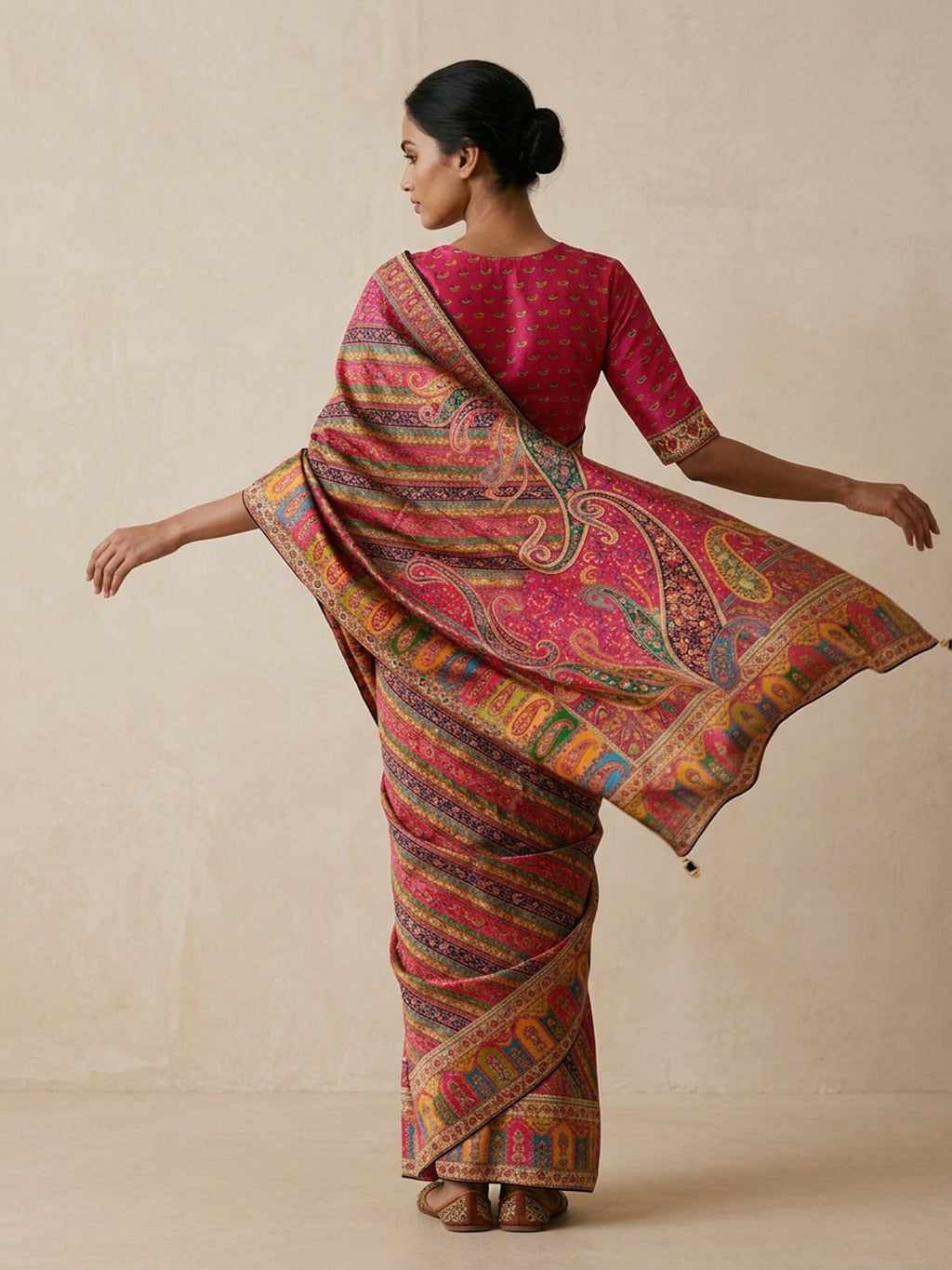Saantha Signature|Multicolour Semi Silk Print Saree