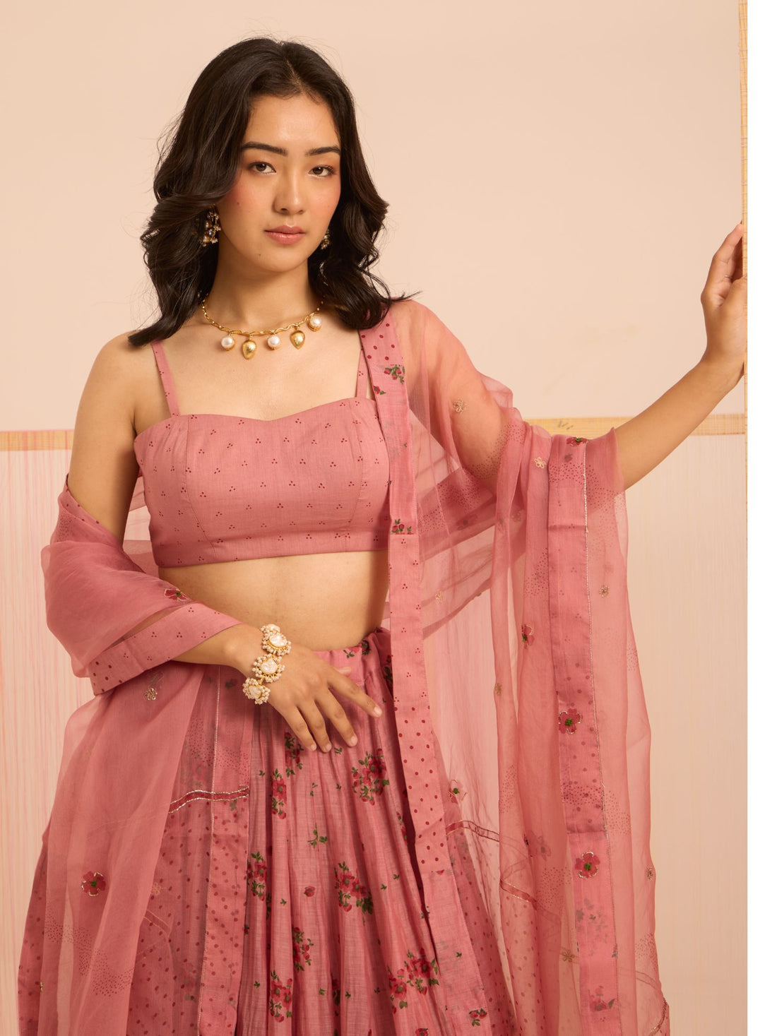 Chandni Phool Chanderi Lehenga Set