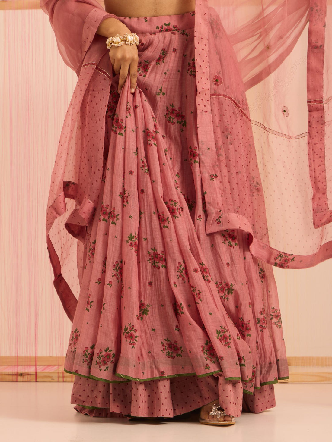 Chandni Phool Chanderi Lehenga Set