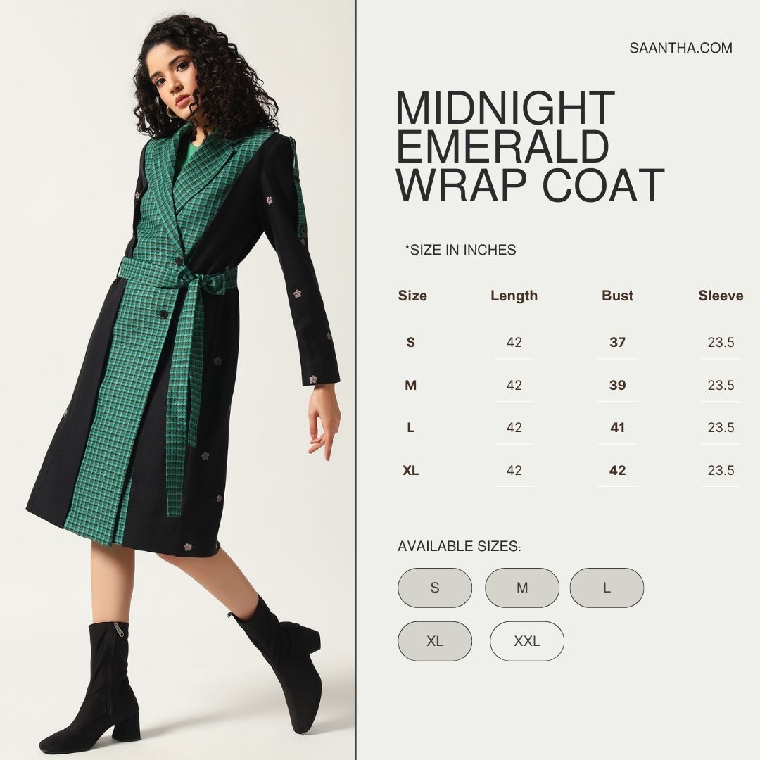 Midnight Emerald Wrap Coat