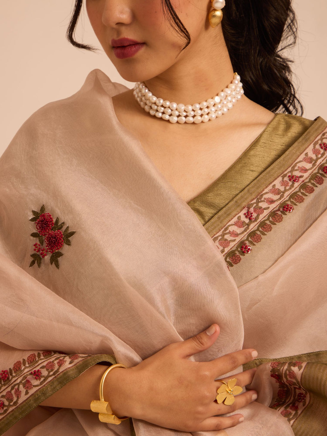 Gulabon Ki Parchai Organza Saree