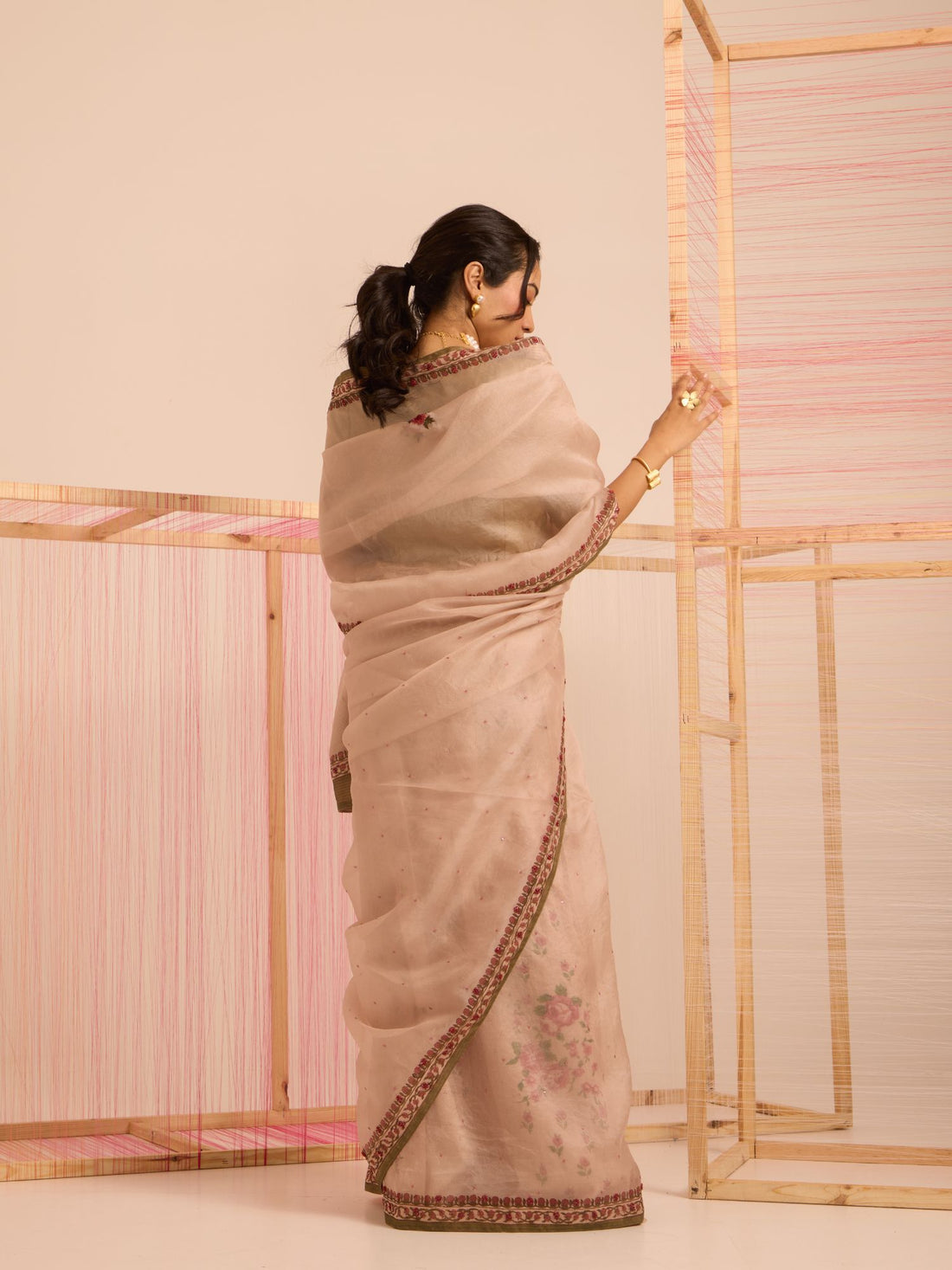 Gulabon Ki Parchai Organza Saree