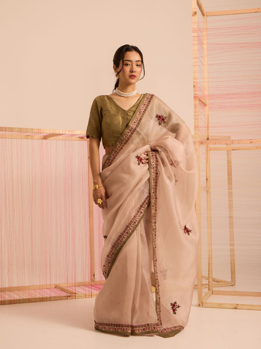 Gulabon Ki Parchai Organza Saree