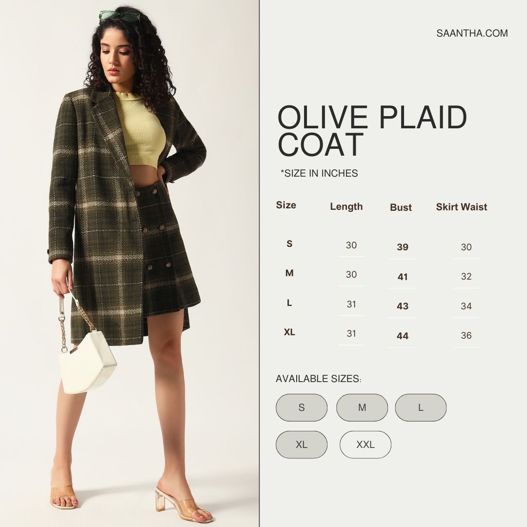 Olive Plaid Coat