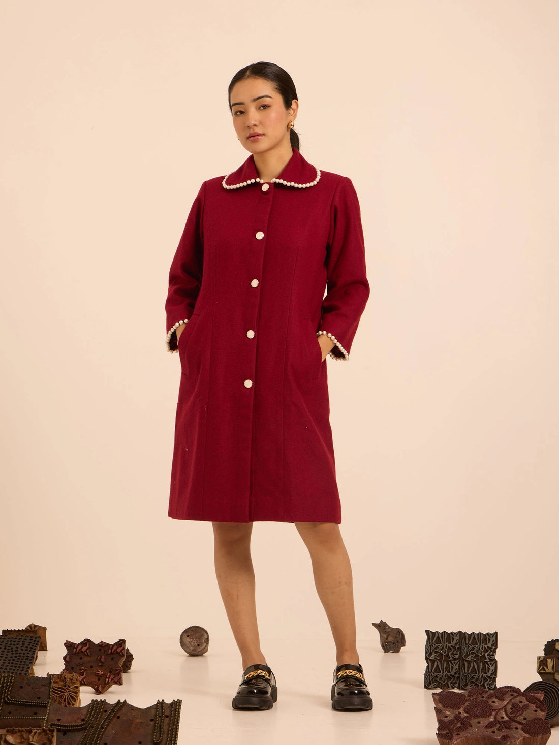 Saantha Signature|Crimson Moonlight Winter Jacket