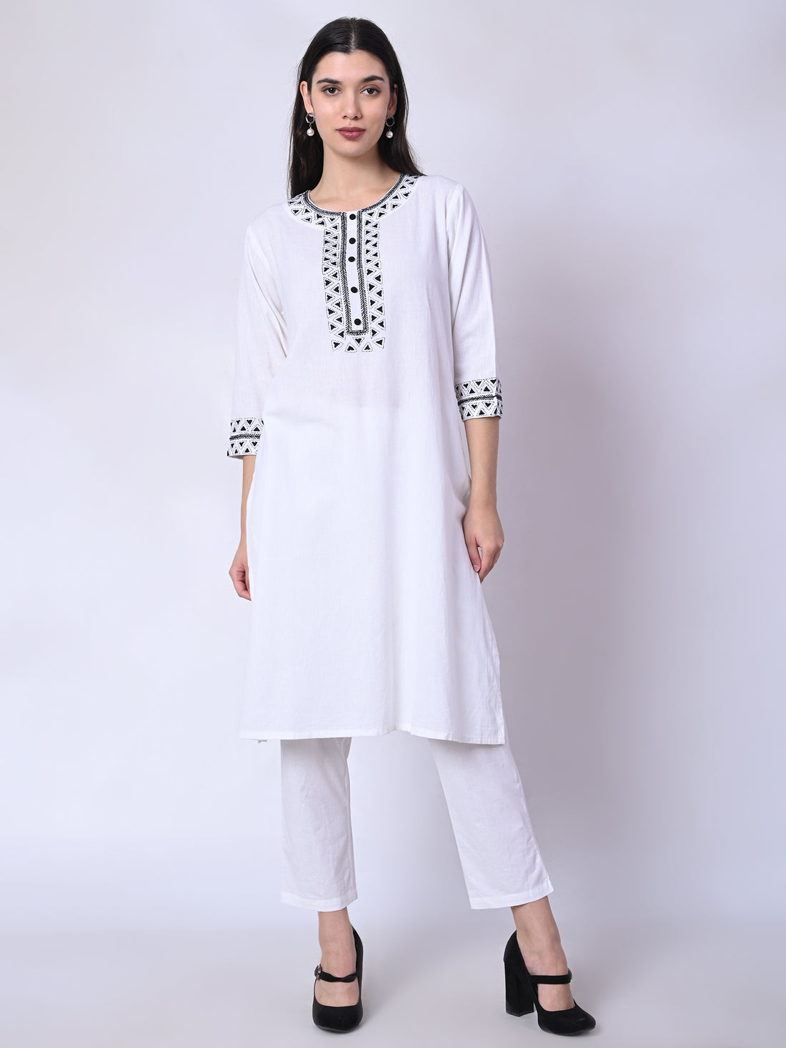 Charcoal Mystique Cotton Kurta Set