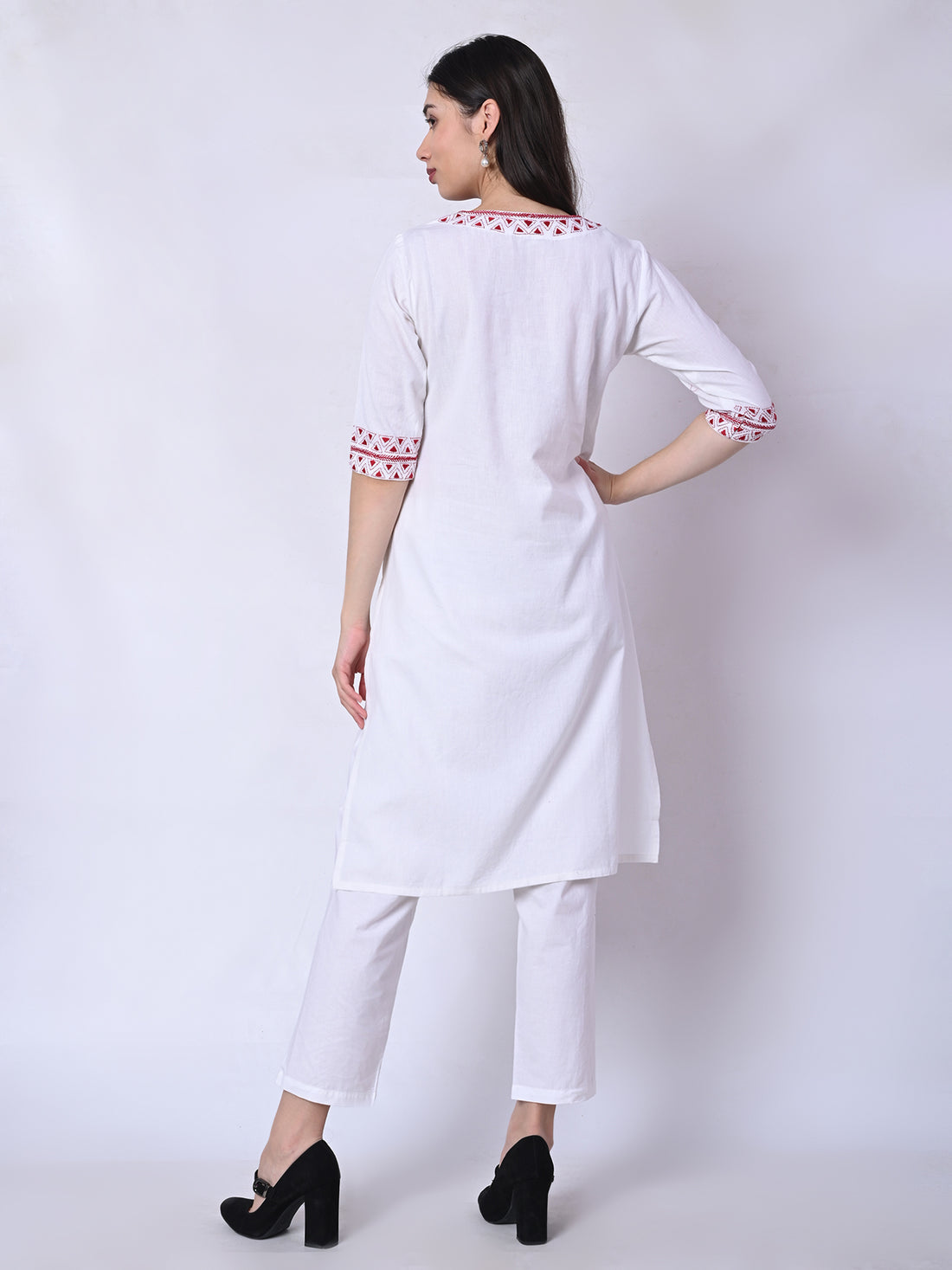 Crimson Passion Cotton Kurta Set