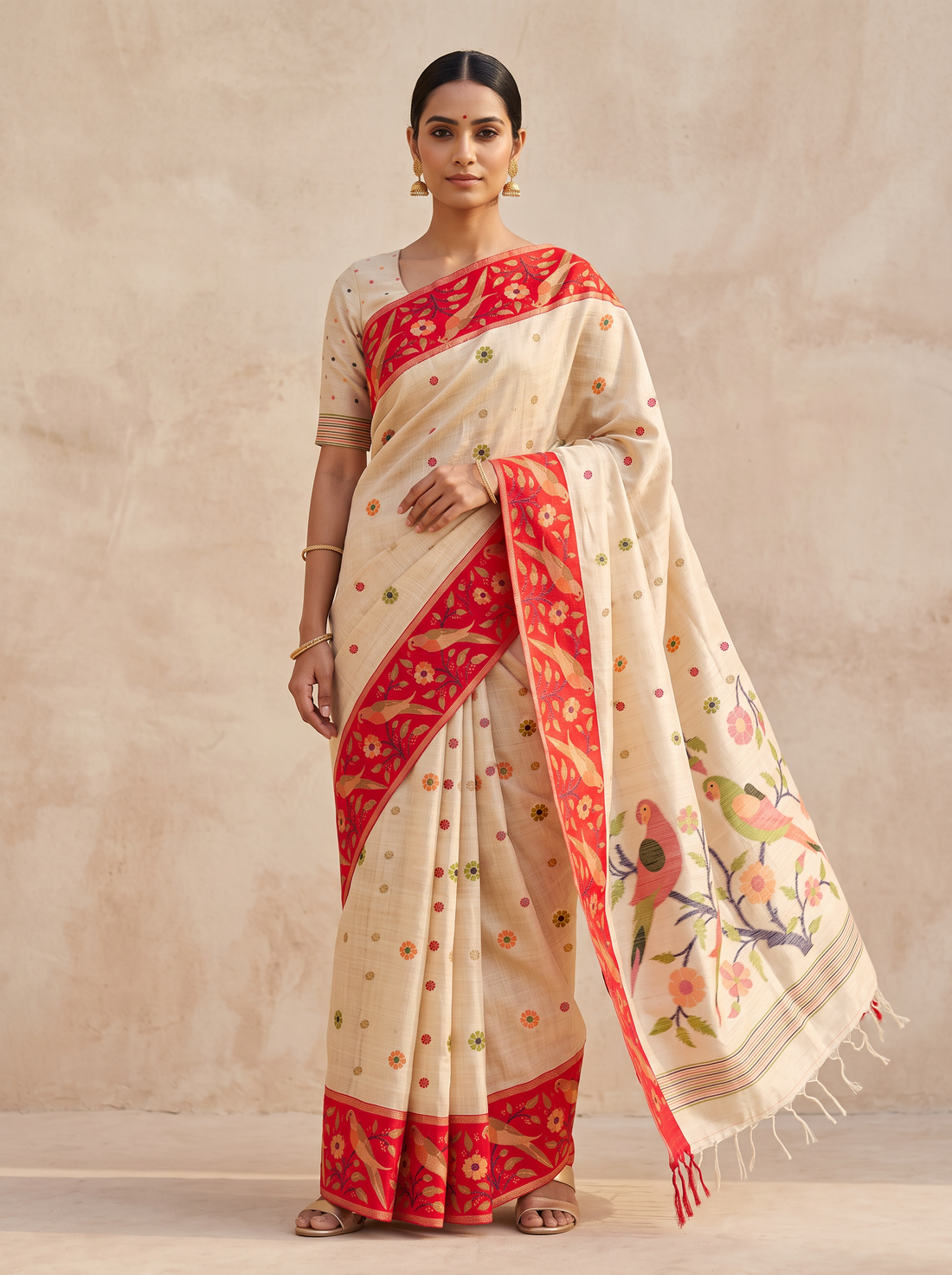 MS- HL SEMI TASSAR WEAVE SAREE 4755