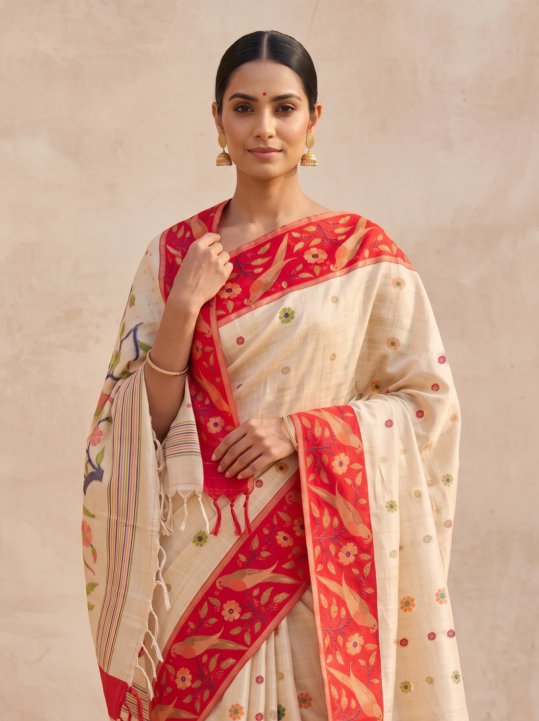 MS- HL SEMI TASSAR WEAVE SAREE 4755