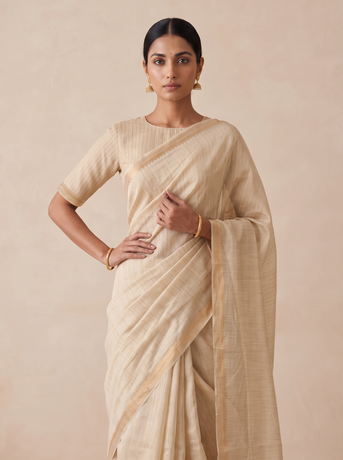 MS- HL MGTMPL TASSAR SAREE 7475
