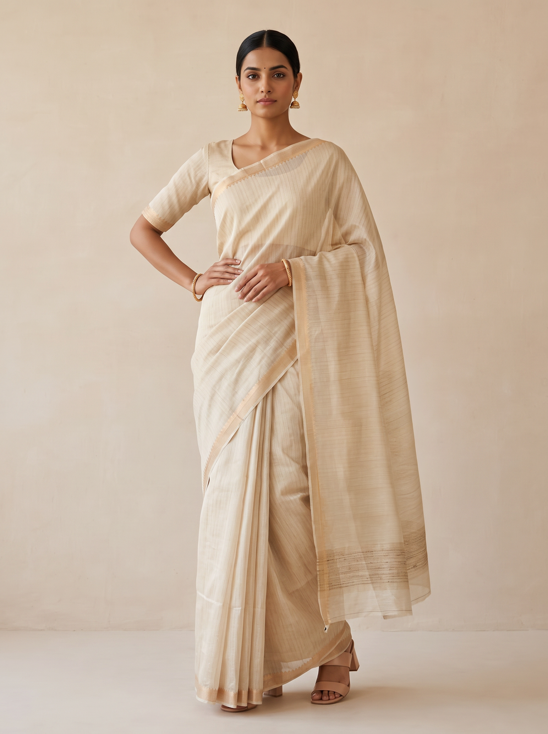 MS- HL MGTMPL TASSAR SAREE 7475