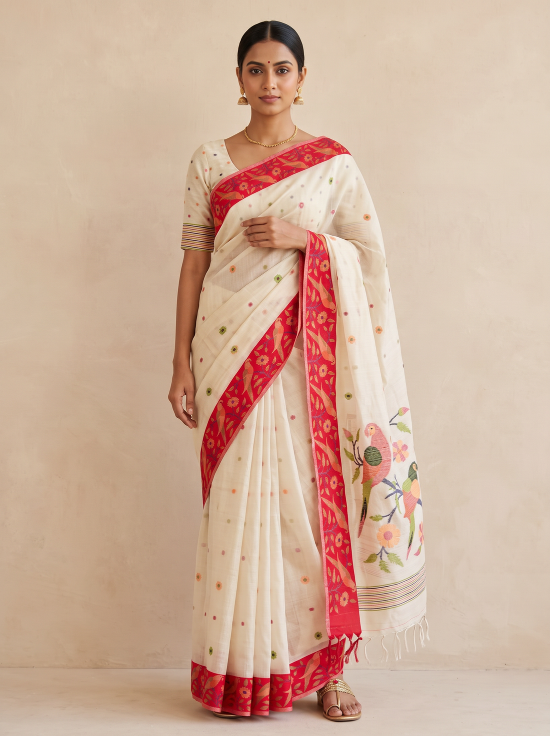 MS- HL SEMI TASSAR WEAVE SAREE 4755