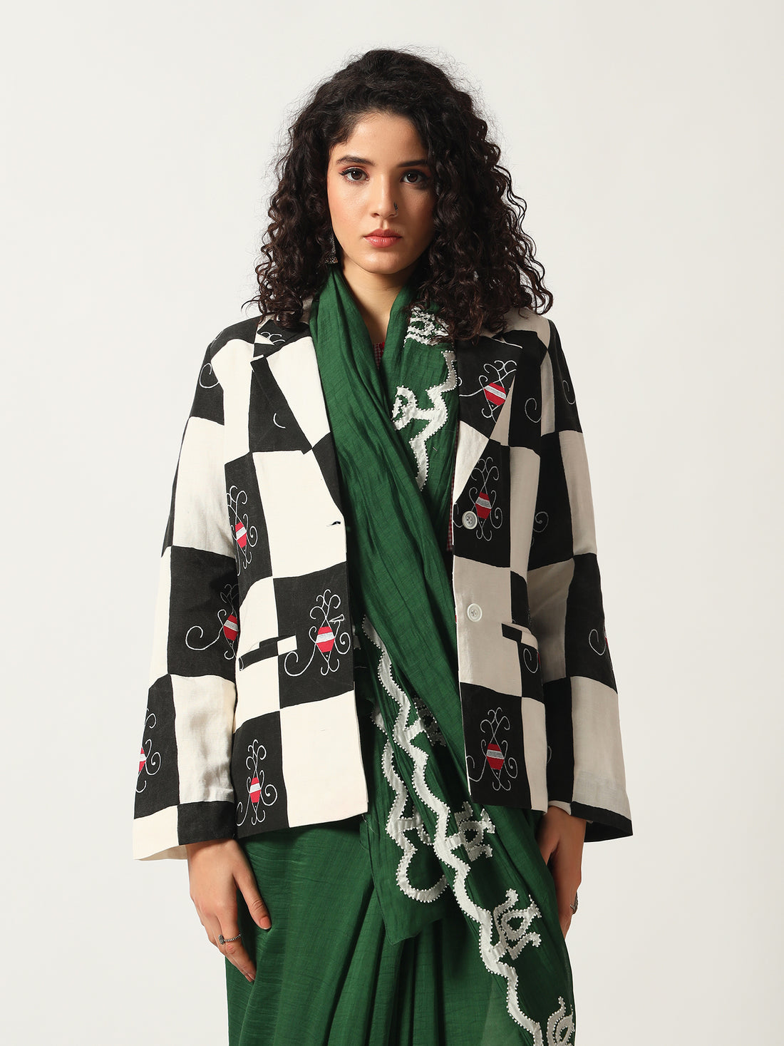 Kohbar Machhli Linen Blazer