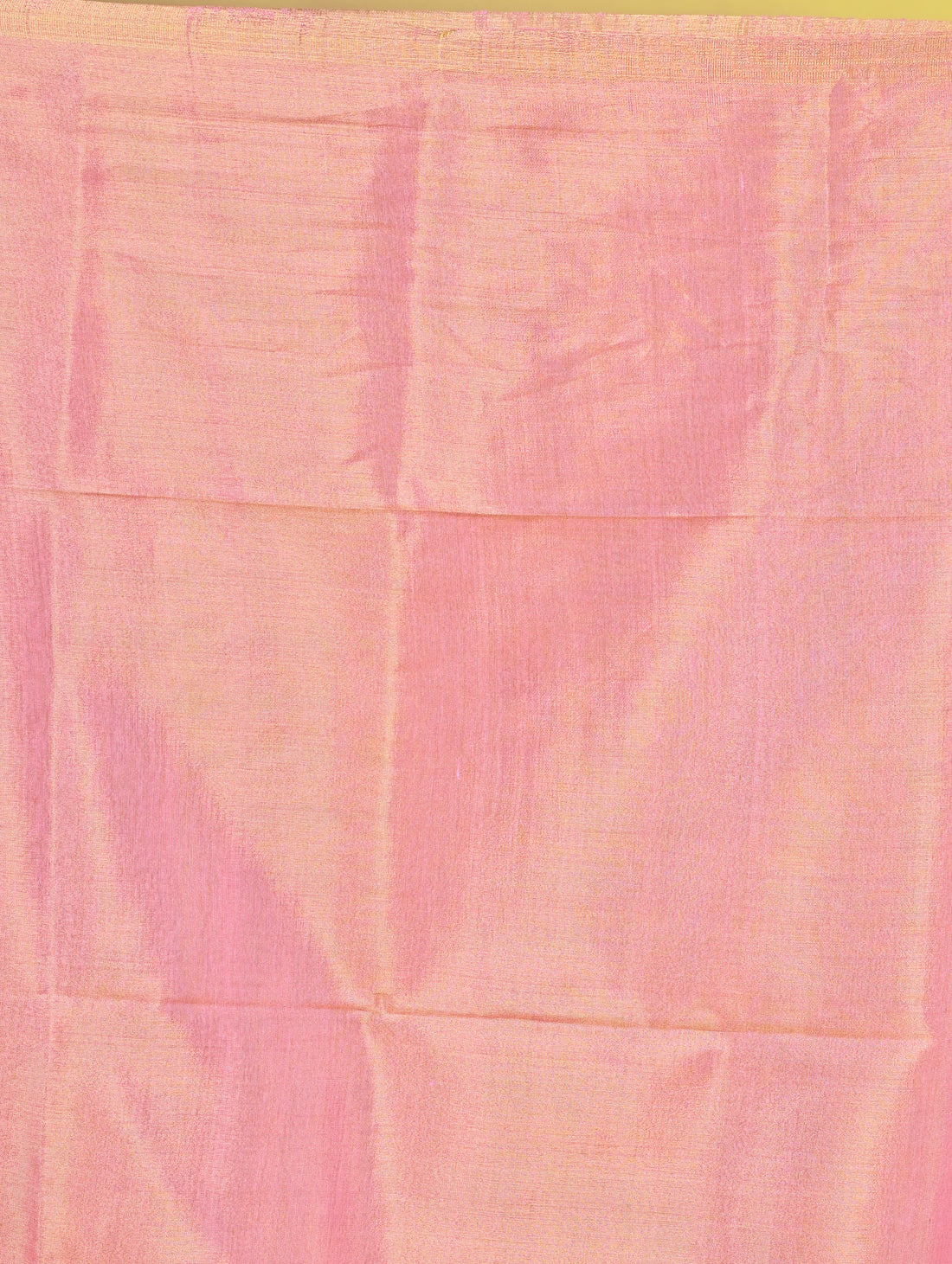 Peach Tissue Linen Saree with Elegant Floral Weaving