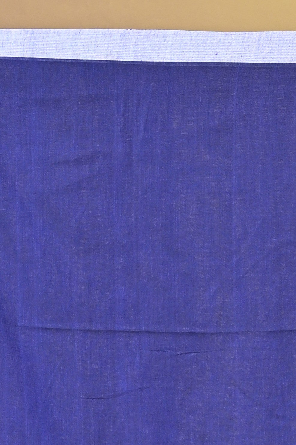Blue Pure Cotton Handloom Saree with Classic Striped Pattern