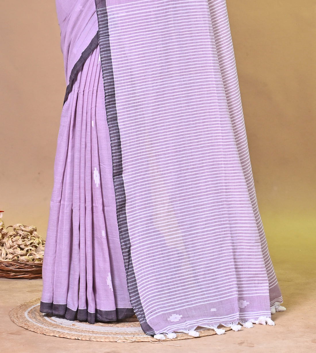Dusty Rose Handloom Pure Khadi Cotton Saree