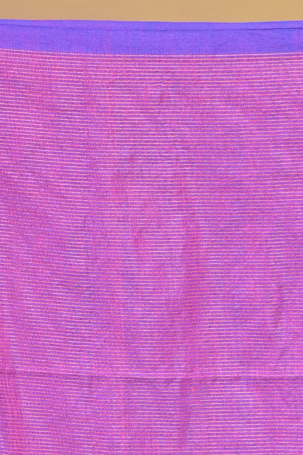 Magenta Khadi Cotton Saree with Traditional Striped Design