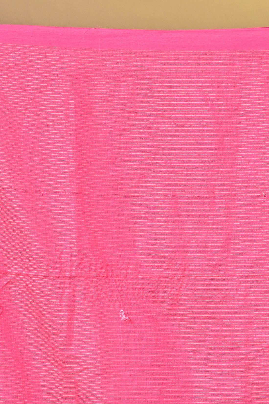 Red Khadi Cotton Saree with Traditional Border Design