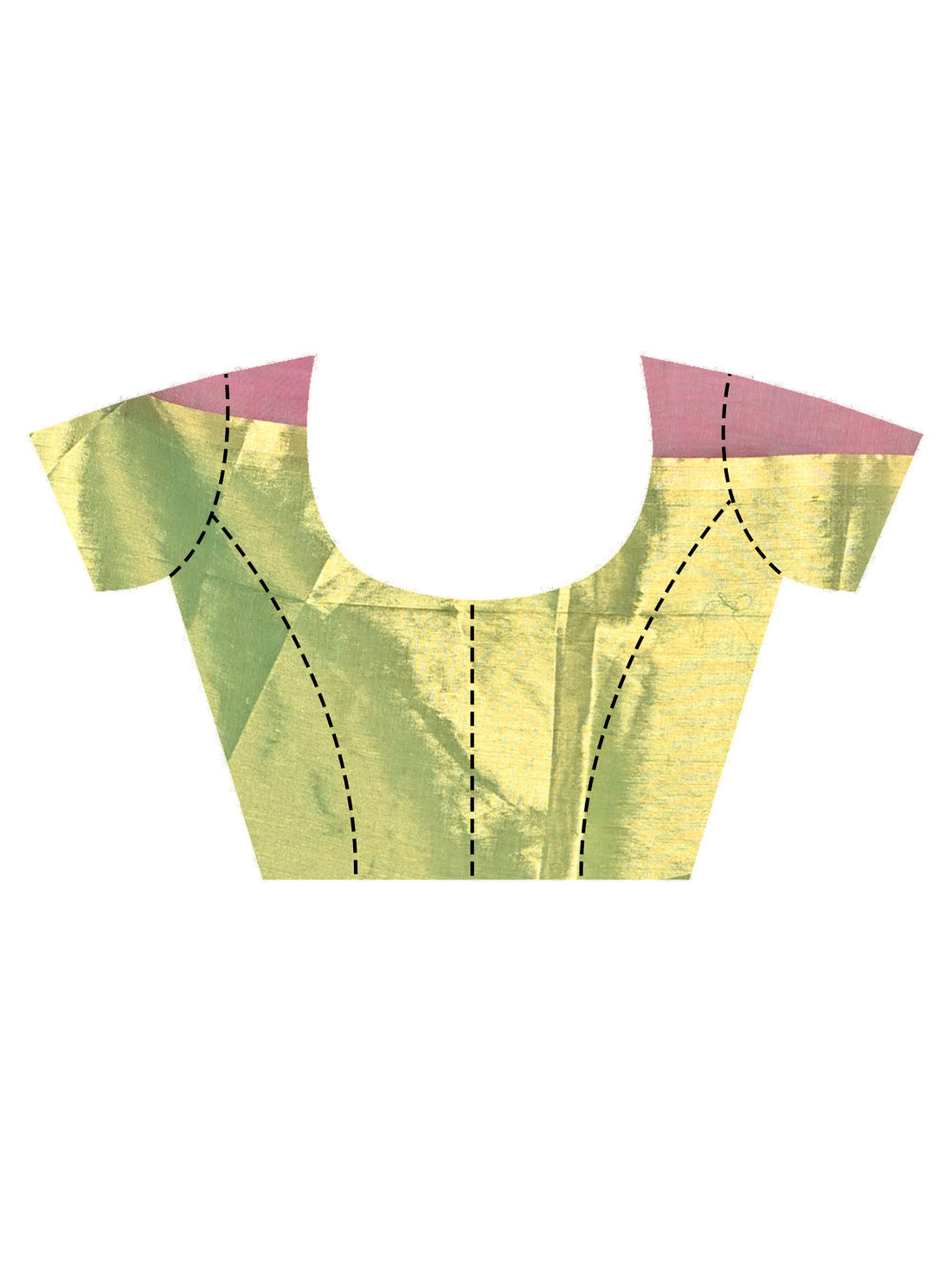 Pink and Light Green Tissue Cotton Handloom Saree with Contrast Border