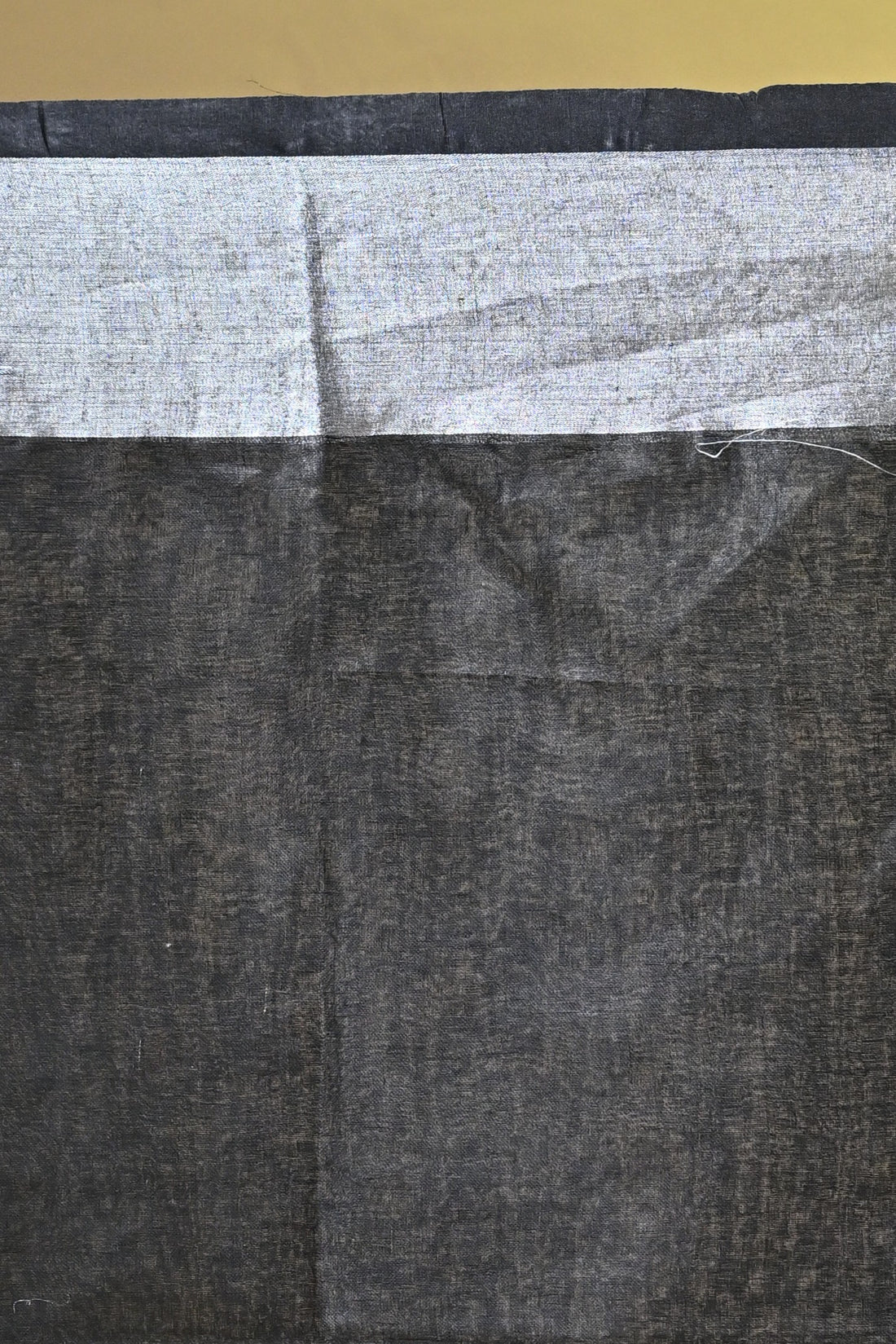 Ivory & Charcoal Linen Embroidered Saree