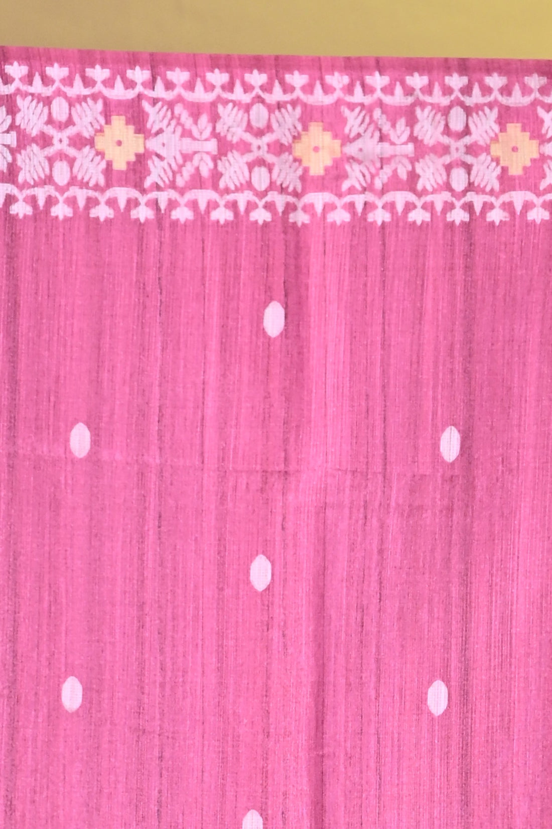 Pink Tassar Jamdani Saree with Traditional Woven Motifs