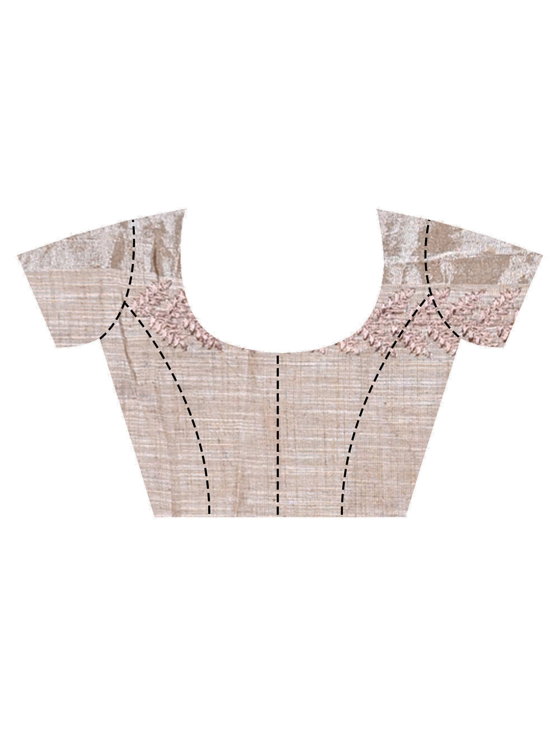 Brown Linen Cross Stitch Saree with All-Over Embroidery