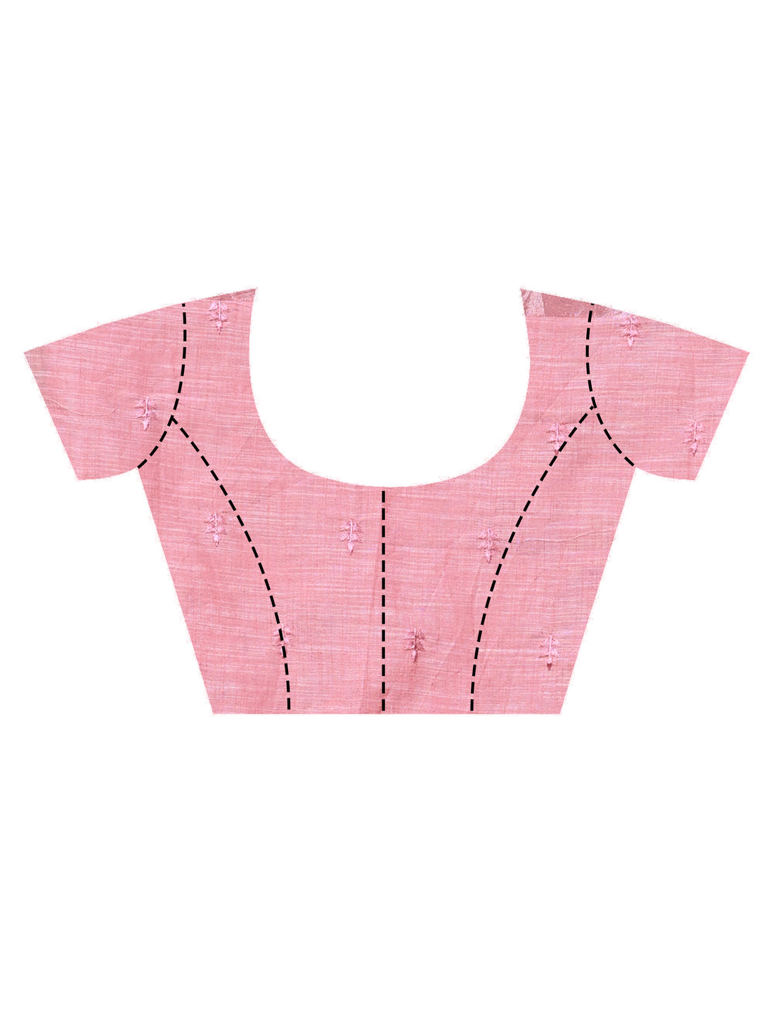 Pink Linen Big Cross Stitch Saree with Handcrafted All-Over Stitch Design