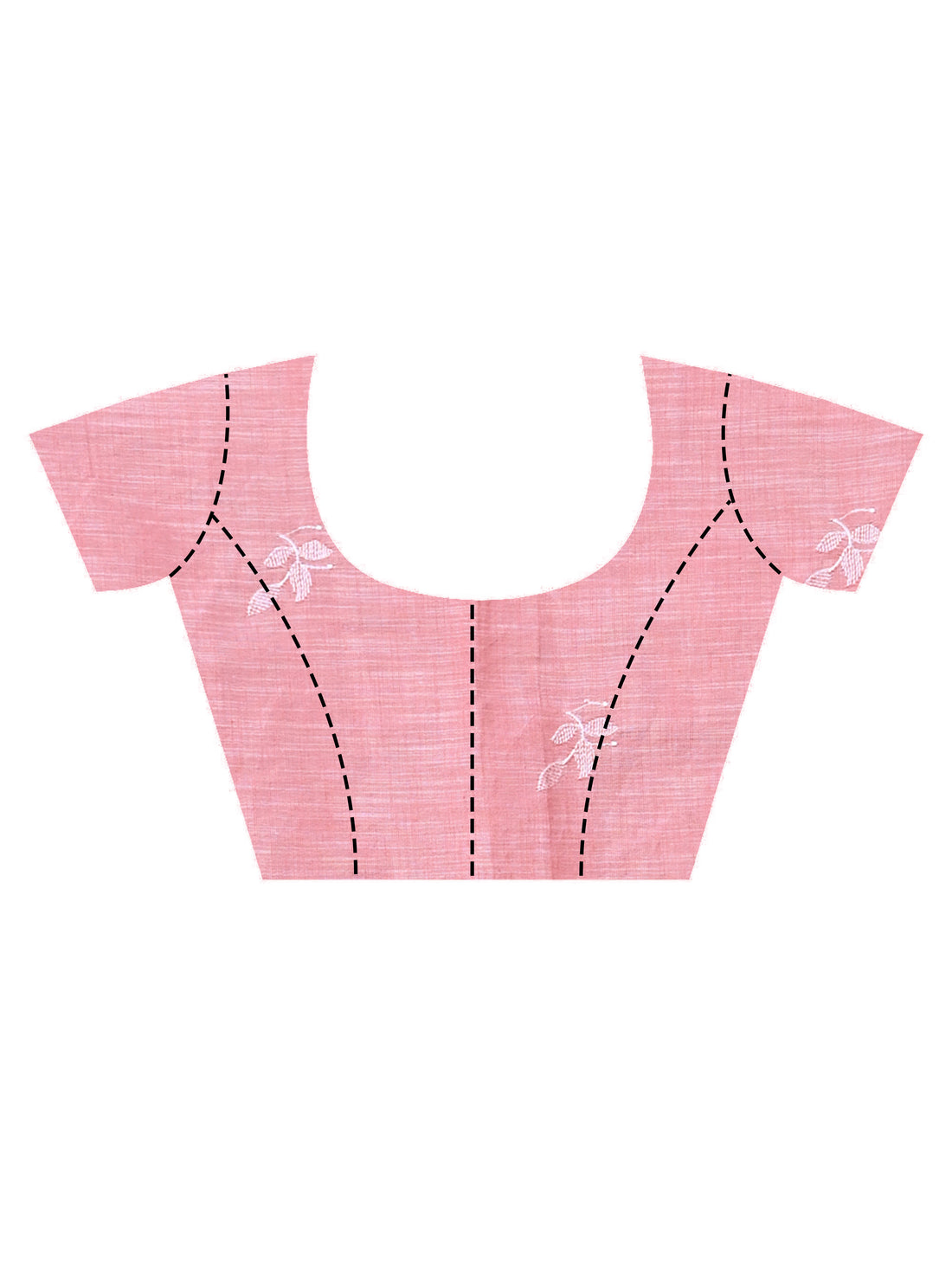Pink Linen Jal Saree with All-Over Floral Embroidery