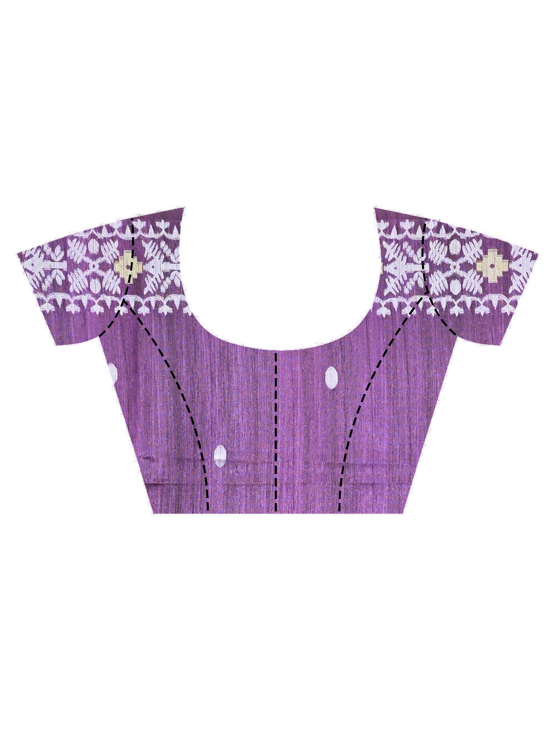 Purple Tassar Jamdani Saree with Traditional Woven Motifs