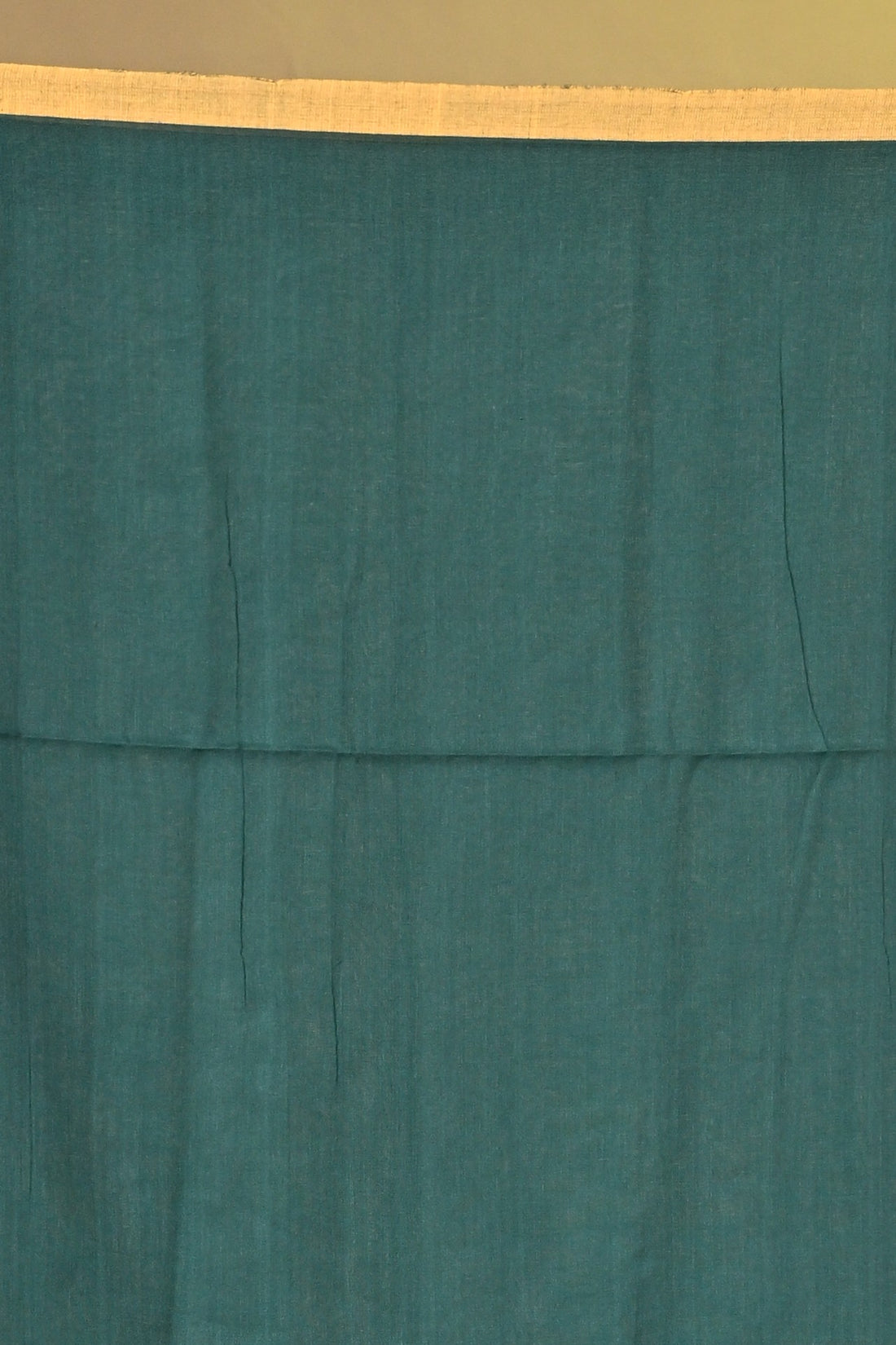 Green Pure Cotton Handloom Saree with Buti Motifs and Orange Striped Design