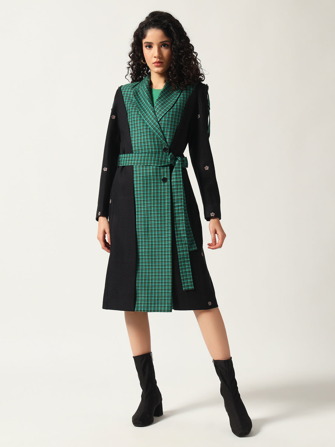 Midnight Emerald Wrap Coat