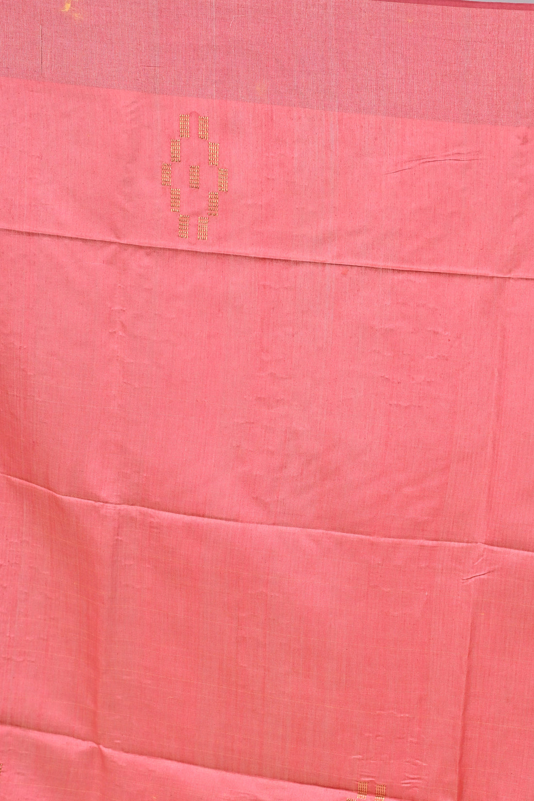 Mustard Handloom Dupion Silk Saree with Contrast Red Pallu