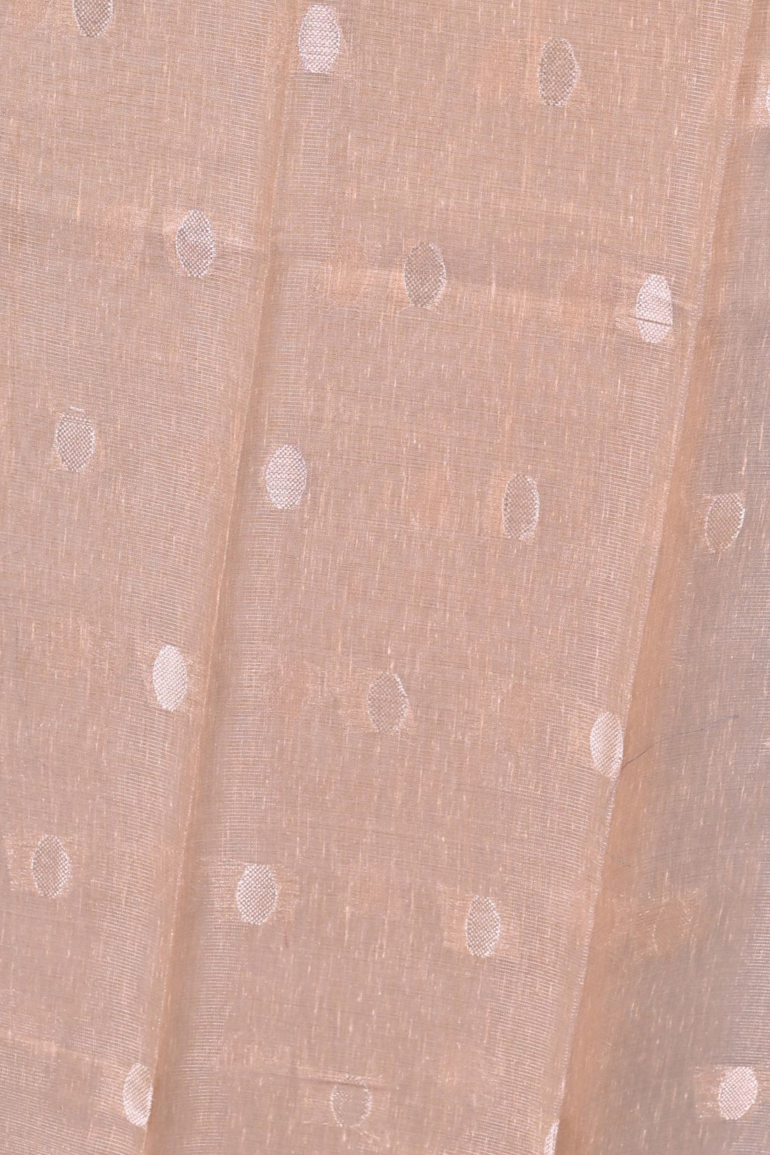 Beige Linen Tissue Saree with Subtle Silver Zari Accents