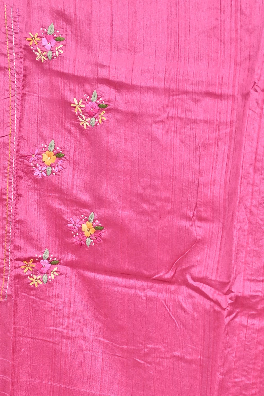 Premium Semi Tussar Saree with Intricate Embroidery – Pink