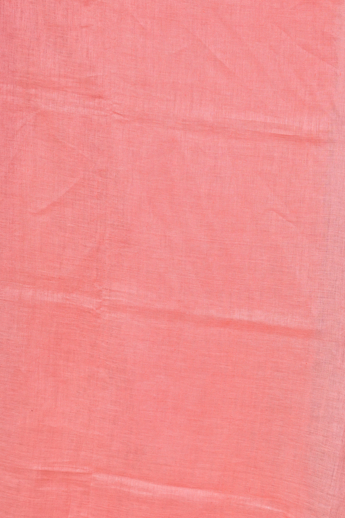 Coral Linen Saree with Subtle Embroidery