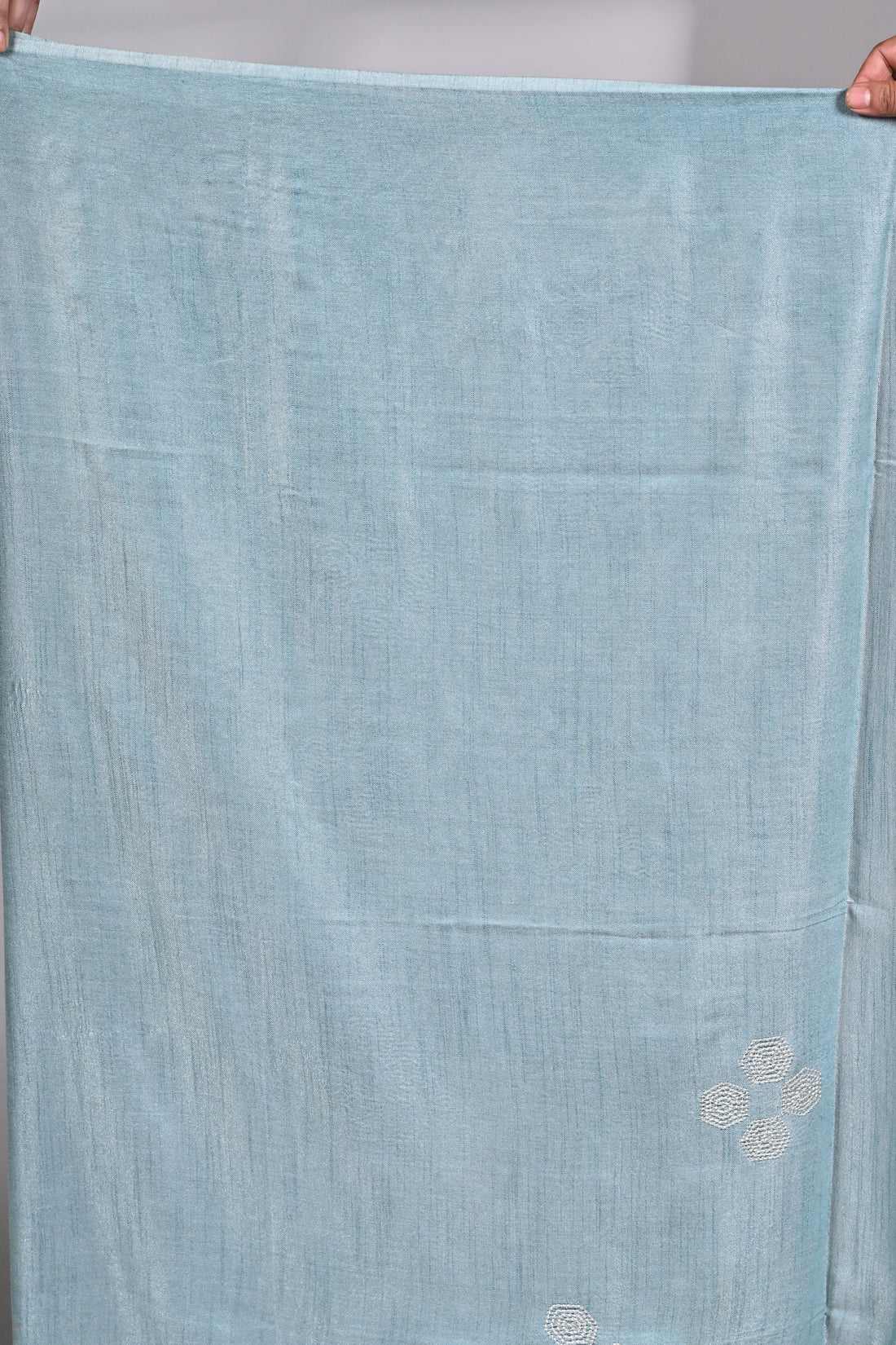 Soft Silk Saree in Aqua Blue with Elegant Embroidery