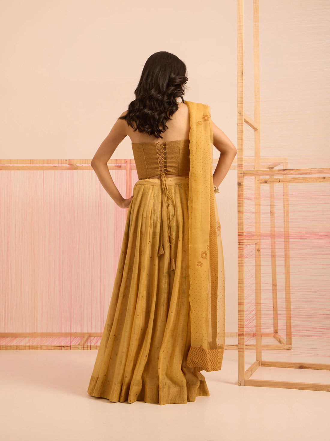 Sunehri Nazakat Chanderi Lehenga Set