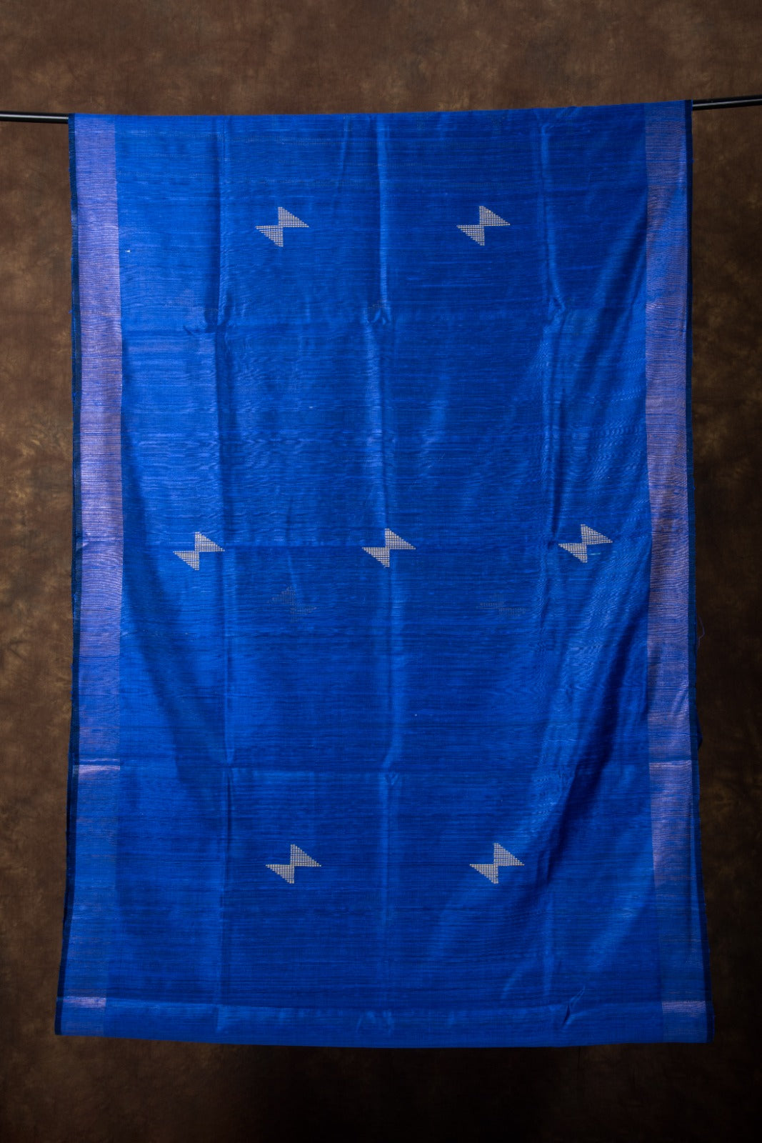 Pure Mulberry Dupion Handloom Indigo Silk Saree