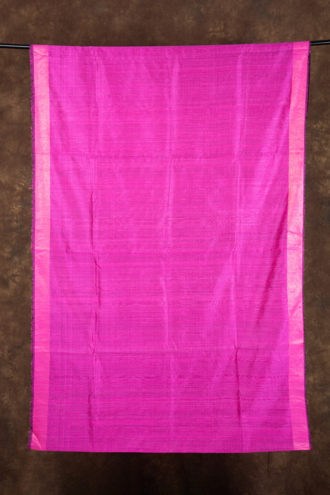 Pure Mulberry Dupion Handloom Rani Pink Saree