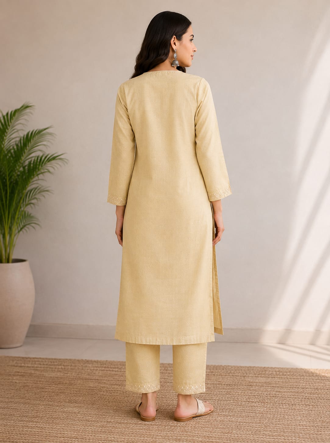 Saantha Signature|Tussar Embroidery Kurta Set