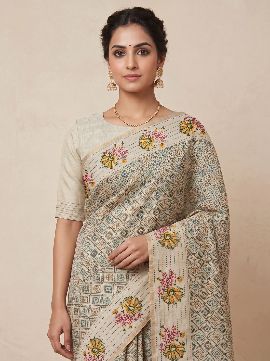 Saantha Signature|Green Art Silk Embroidery Saree