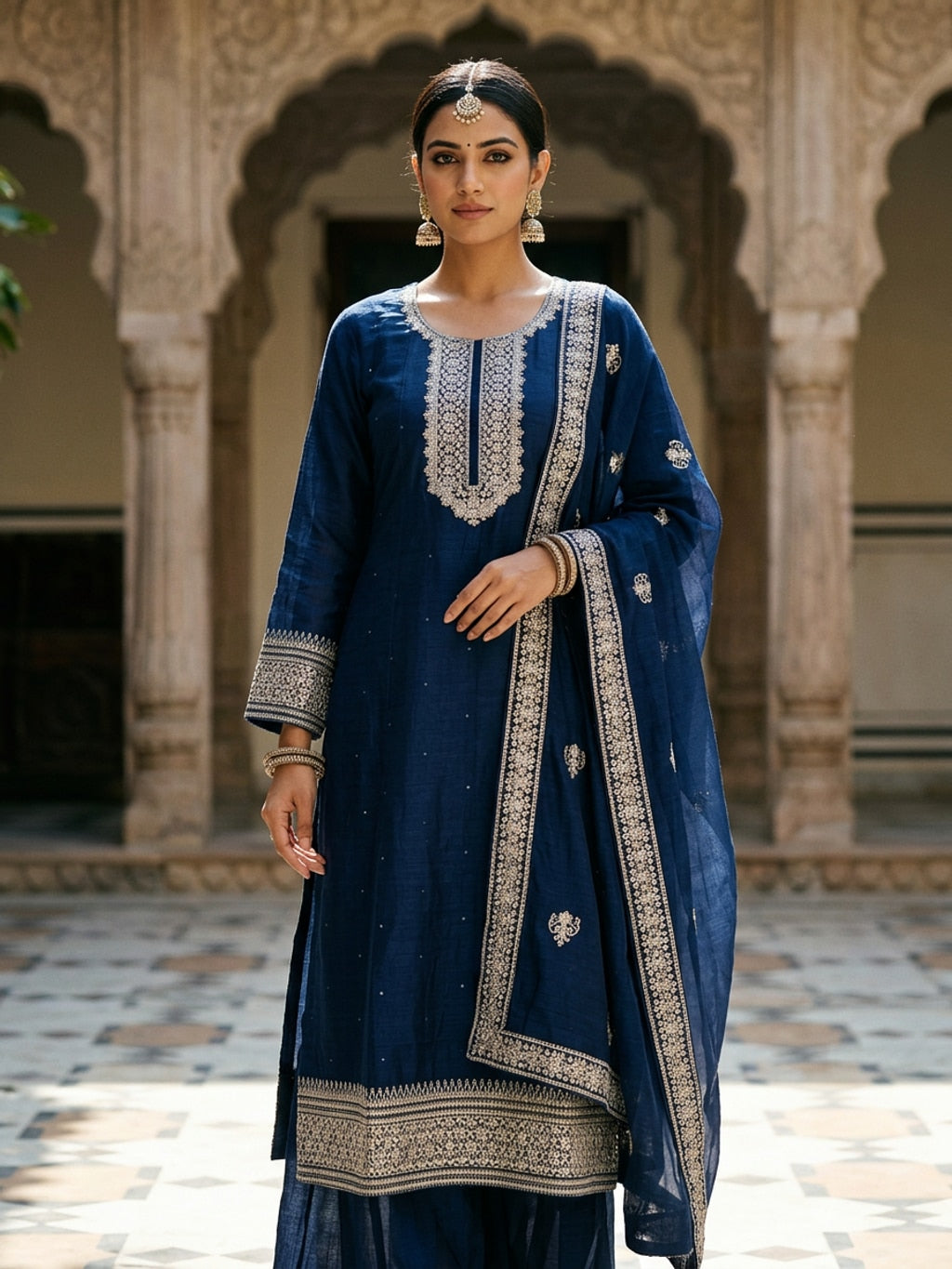 Blue sharara set