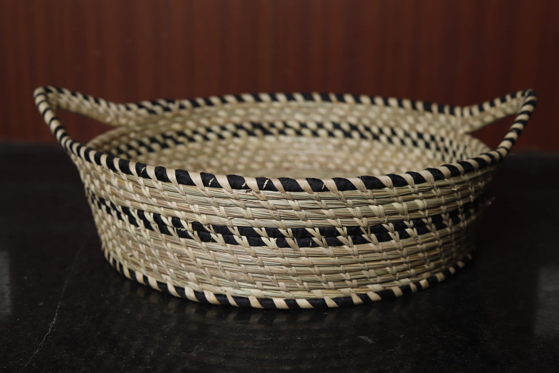 Handmade Kanshi Grass & Palm Leaves Storage Basket