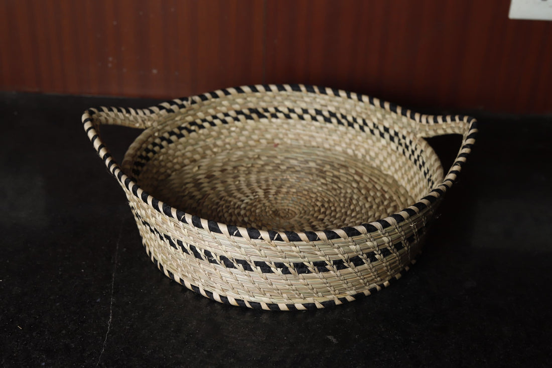 Handmade Kanshi Grass & Palm Leaves Storage Basket